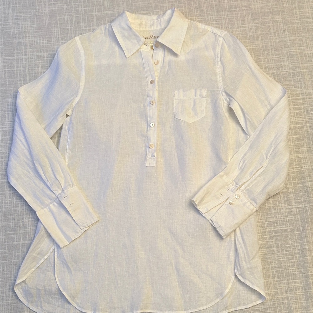 Lilly Pulitzer White Linen Shirt